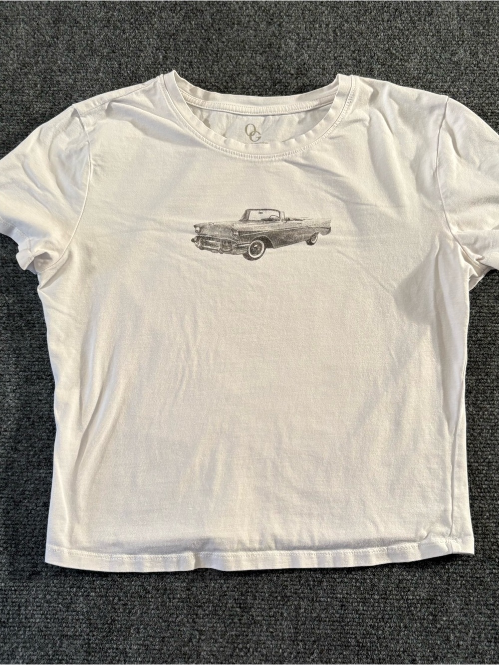 Organic Generation Women’s L White Classic Car Graphic T-Shirt